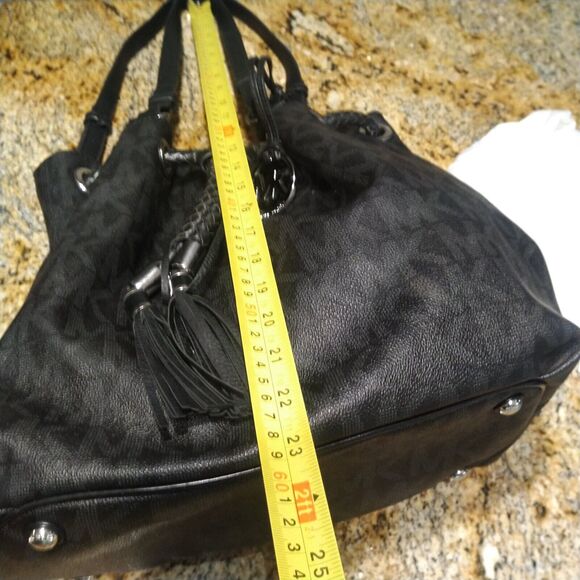 Michael Kors Signature Coated Leather Jet Set Tassel Drawstring Tote Bag Large - Picture 9 of 15